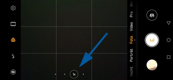 Brennweiten im Kameramenü des Huawei P30 Pro